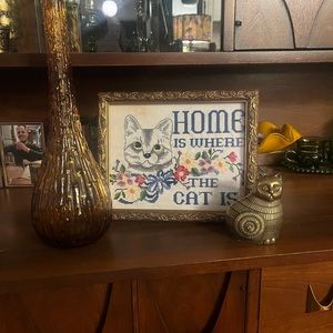 Cross stitch cat vintage